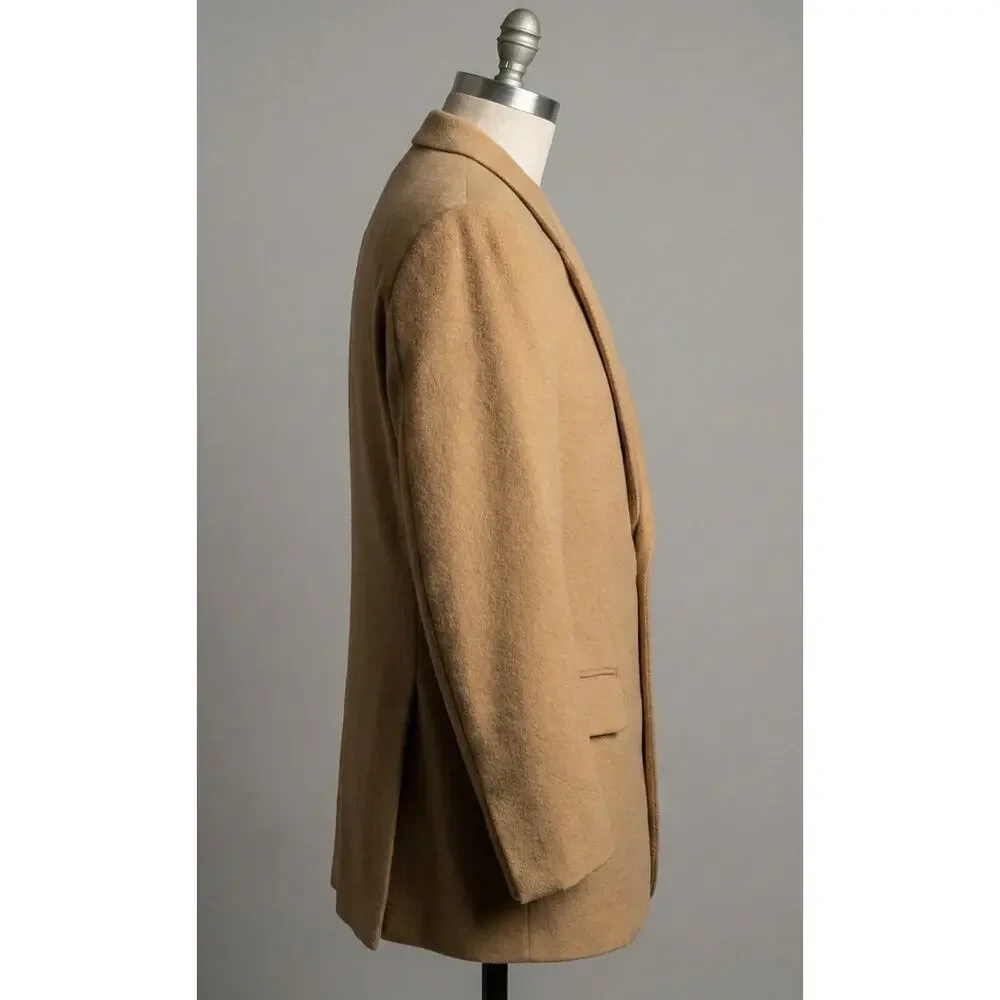 Bill Blass 100% Camel Hair Sport Coat Blazer Mens Tan Beige Vintage